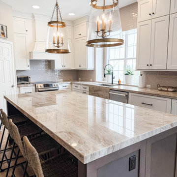 Designers Choice Cabinetry Atlas 300 FP Chalk White & Stone