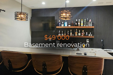 Example of a trendy home bar design in DC Metro