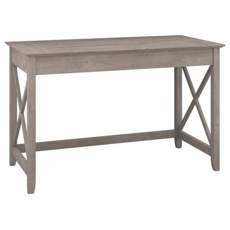 Bush Furniture Key West 48W Writing Desk in Washed Gray