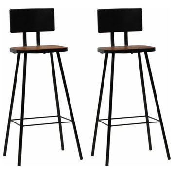 Vidaxl Bar Chairs, Set of 2, Solid Reclaimed Wood