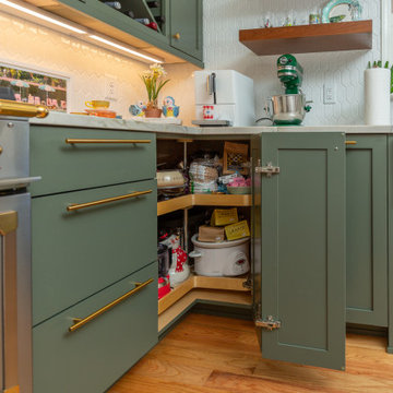 A new kitchen with bold colors and sleek lines