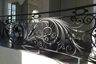 New York private residence staircase hand forged