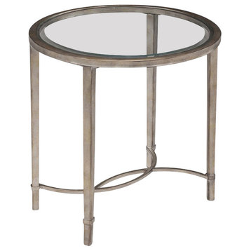 Magnussen Furniture Copia Oval End Table, Antiqued Silver T2114-07