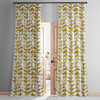 Triad Gold Printed Cotton Blackout Curtain Single Panel, 50Wx108L
