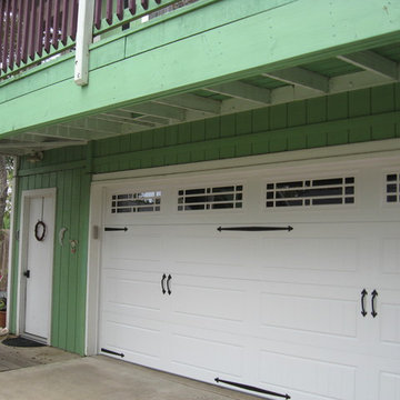 Carriage House Overhead Garage Door on Eclectic Austin Home
