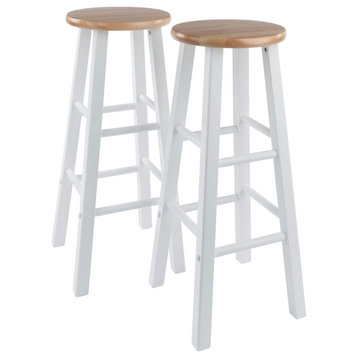 Element 2-Piece Bar Stool Set, Natural And White