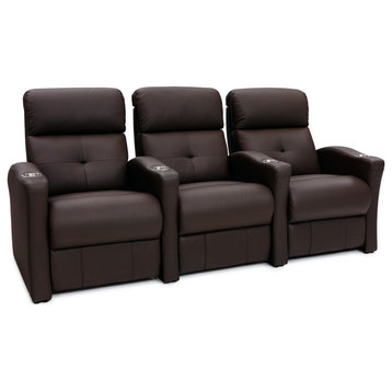 Seatcraft Sanctuary Home Theater Seating, Brown, Row of 3