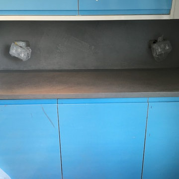 Microcement Polished Concrete Kitchen Worktop Earls Court London