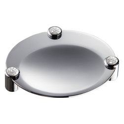 Secret Bath - Cecilia Swarovski Crystals Table Soap Dish, Polished Chrome - Soap Dishes & Holders