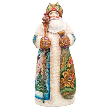 Peaceful Kingdom Christmas Santa, Woodcarved Figurine