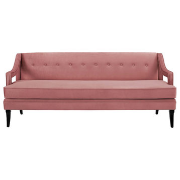 Modway Furniture Concur Button Tufted Velvet Sofa, Dusty Rose -EEI-2997-DUS