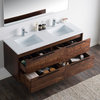Vanity Alfred 60 Double Sink With Integrated Solid Surface top, American Walnut,
