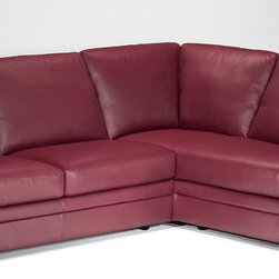 Natuzzi Editions Leather Sectional Sofa with Bumper End A022 - Sectional Sofas