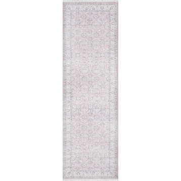 Momeni Helena Polyester and Cotton Area Rug, Pink, 2'6"x10' Runner