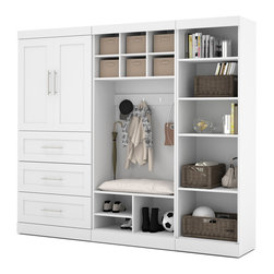 Pur by Bestar 97" Mudroom Kit in White - Closet Storage