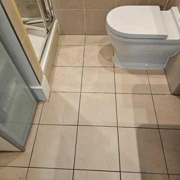 Grout Recolouring of a Ceramic Tiled Bathroom Floor in Lampton