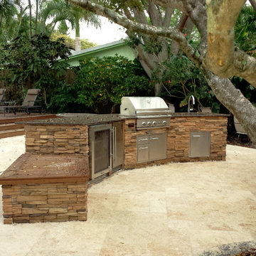 Stacked Rock Outdoor Kitchen