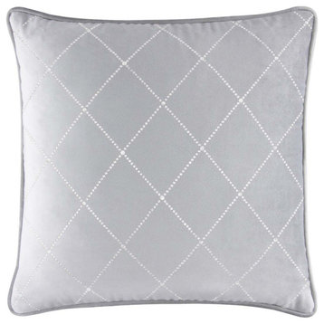 Sparkles Home Rhinestone X Pillow - 16" - Silver Velvet