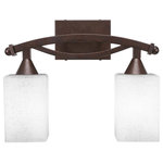 Toltec Lighting - Bow 2-Light Bath Bar, Black Copper Finish With 4" White Muslin Glass, Bronze - * The beauty of our entire product line is the opportunity to create a look all of your own, as we now offer over 40 glass shade choices, with most being available as an option on every lighting family. So, as you can see, your variations are limitless. It really doesn't matter if your project requires Traditional, Transitional, or Contemporary styling, as our fixtures will fit most any decor.