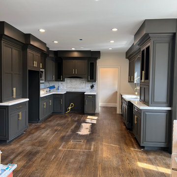 Chocolate Truffle Cabinets with Beautiful Gold Handles