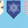 Doodled Dreidels Holiday Geometric Print Kitchen Towel, Light Blue