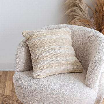 Barcelona Stripe Cushion - Natural
