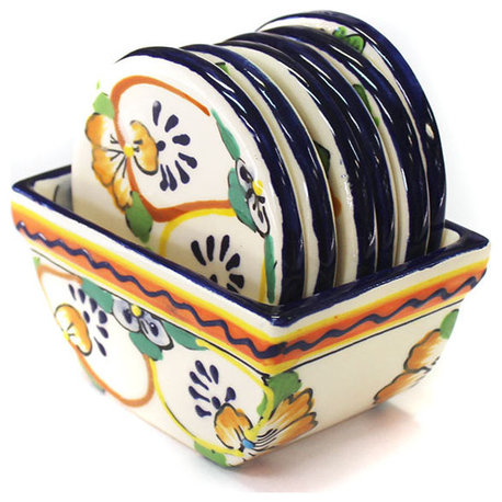 Talavera Style Coasters, Set of 6