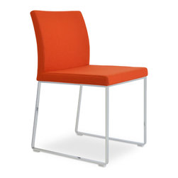 Aria Sled & Orange Camira Wool - Dining Chairs