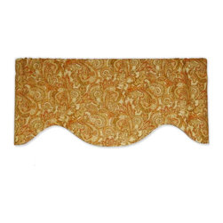 Priority Home and Design - Mill Creek Whistler Orange Paisley Linen Valance - Valances