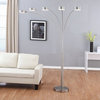 Micah LED Arched Floor Lamp With Dimmer, Brushed Steel