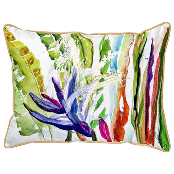 Betsy Drake Abstract Bird of Paradise Extra Large Pillow 20x24