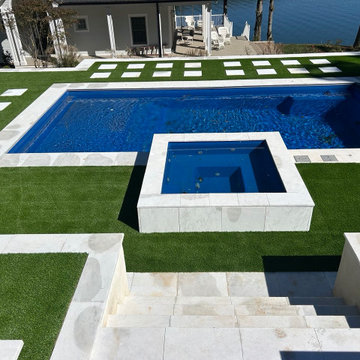 Wilmington Lakefront Backyard with Artificial Grass by Global Syn-Turf