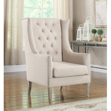 Executive Traditional Accent Arm Chair, Natural Finish