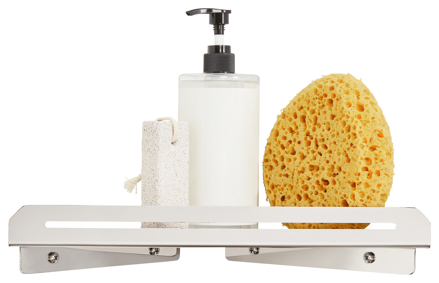 Bathroom Floating Corner Shower Shelf, Polished