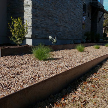 Contemporary Corten Steel Landscape Border in Austin