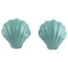 Set of Four Sea Green Shell Dresser Knobs