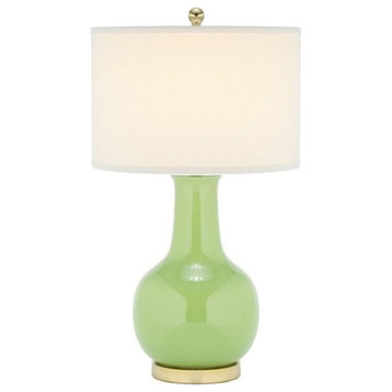 Safavieh Judy Ceramic Green Lamp with White Shade