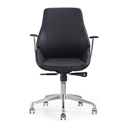 Whiteline Natasha Low Back Office Chair- SKU: OC-1173P-BLK - Office Chairs