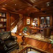 Basement office in nook