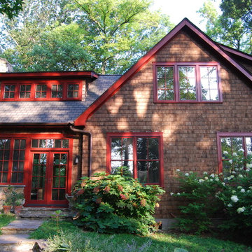 Craftsman Sunroom in the Morning with Master Suite Above