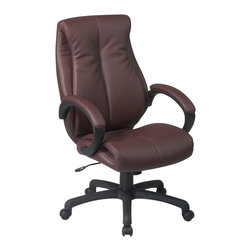Deluxe High Back Wine Executive Office Chair - Office Chairs