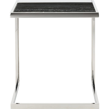 Ethan Side Table, Black, Silver