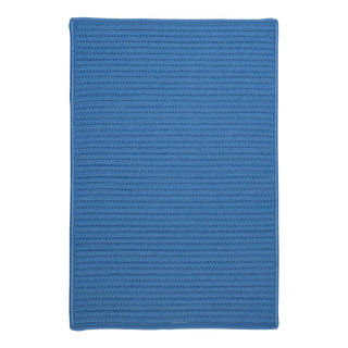 Simply Home Solid Blue Ice 3'x5', Rectangle, Braided Rug - Contemporary ...
