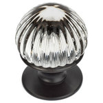 Cosmas - Cosmas 6812ORB-C Oil Rubbed Bronze & Clear Glass Round Cabinet Knob - This beautiful Cosmas round cabinet knob features clear glass and s coordinating oil rubbed bronze base. Nothing on the market lasts longer or provides better value than Cosmas branded products.