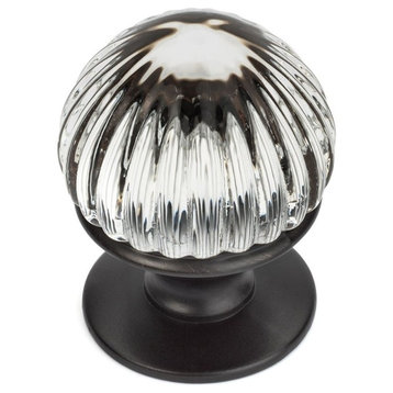 Cosmas 6812ORB-C Oil Rubbed Bronze & Clear Glass Round Cabinet Knob