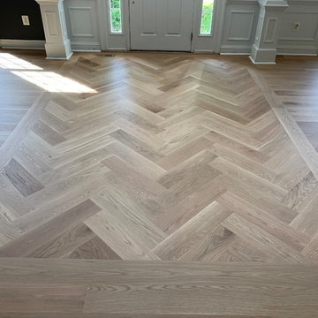 6" Wide White oak Herringbone