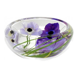 Lavender And Purple Anemone Flower Bowl - Home Decor