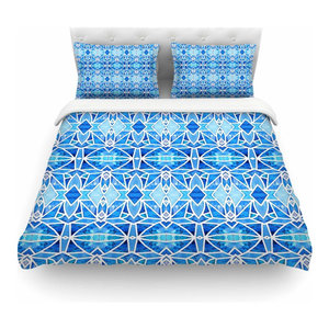 Cal King Comforter 104 X 88 KESS InHouse Suzanne Carter Poppy Blue Pink King