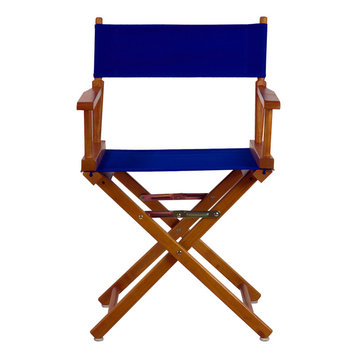18" Director's Chair With Honey Oak Frame, Royal Blue Canvas