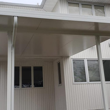 WRISCO AWNING OVER NEWLY FINISHED TREX DECK 10ft over Deck 12' x 20'
